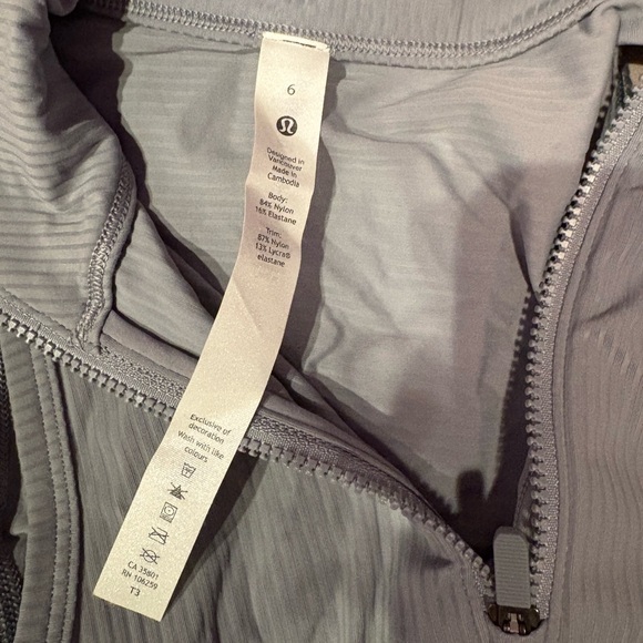 Lululemon Rib Zip-Front Cropped Run Tank Top - Picture 4 of 4